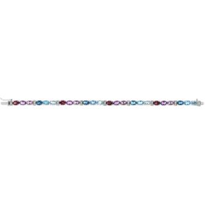 Bracelet or 750 blanc pierres fines et diamants 18 cm- MATY