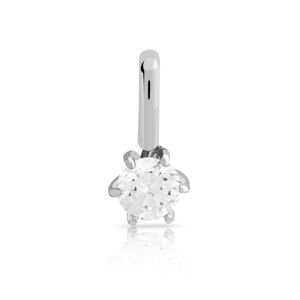 Pendentif or 750 blanc diamant synthÃ©tique 0.30 ct- MATY