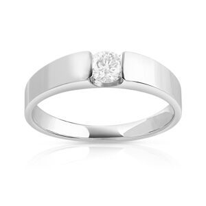 Bague solitaire or 750 blanc diamant synthÃ©tique 0.25 carat- MATY 48,49,50,51,52,53,54,55,56,57,58,59,60,61,62