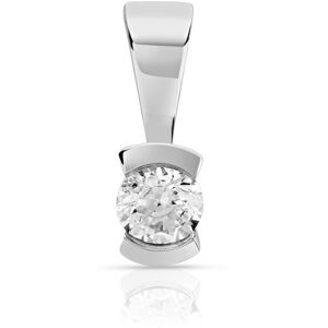 Pendentif or blanc 750 diamant synthÃ©tique 0.10 carat- MATY