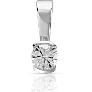 Pendentif or blanc 750 diamant synthÃ©tique 0.40 carat- MATY