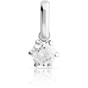 Pendentif or 750 blanc diamant 0.25 carat H/SI- MATY