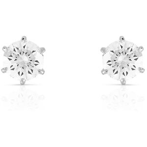 Boucles d'oreilles or 750 blanc diamant- MATY