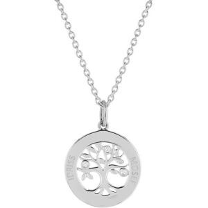 Collier argent 925 maille forÃ§at et arbre de vie zirconias 44,5 cm- MATY