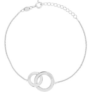 Bracelet argent 925 2 cercles entrelacÃ©s personnalisables 21 cm- MATY