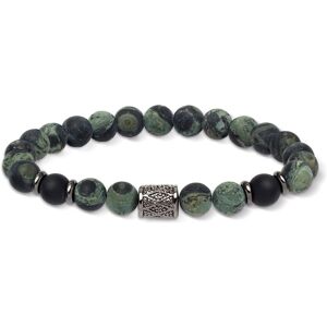 Bracelet onyx jade et acier 18,5 cm- MATY