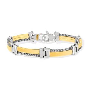 Bracelet acier et or 750 jaune- MATY