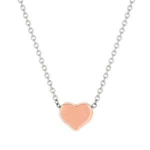 MATY OUTLET -Collier acier maille forÃ§at coeur rose 45 cm