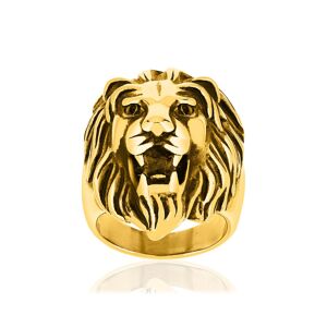 MATY OUTLET -Bague acier jaune tÃªte de lion 59-60,61-62,63-64,65-66,67-68,69-70