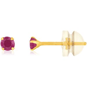 Boucles d'oreilles or jaune 375 rubis- MATY