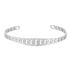 Bracelet rigide argent 925 motif maille gourmette- MATY