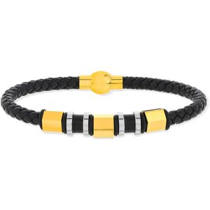 Bracelet cordon tressÃ© synthÃ©tique et acier jaune 20 cm- MATY