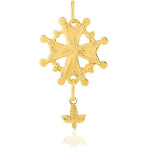 Pendentif croix huguenote or 375 jaune- MATY