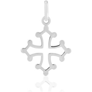 Pendentif Croix Occitane or blanc 375- MATY