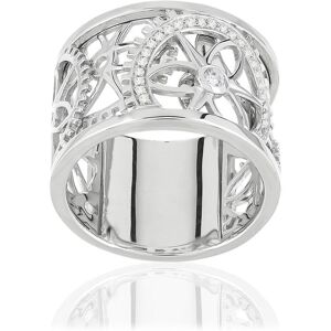 Bague Vesontio or blanc 750, diamants total 12/100e de carat.- MATY 49-50,51-52,53-54,55-56,57-58,59-60,61-62