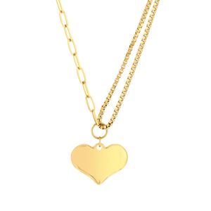 Collier acier dorÃ© jaune coeur 50 cm- MATY