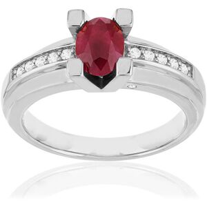 Bague VAN BRILL or blanc 750, rubis, diamants.- MATY 50,52,54,56,58,60,62