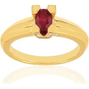 Bague VAN BRILL or jaune 750, rubis, diamants.- MATY 49-50,51-52,53-54,55-56,57-58,59-60,61-62