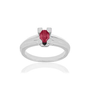 Bague VAN BRILL or blanc 750, rubis, diamants.- MATY 49-50,51-52,53-54,55-56,57-58,59-60,61-62