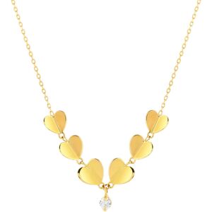 Collier or jaune 750 zirconia 42 cm motif coeur- MATY