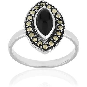 Bague argent 925 onyx marcassites- MATY 49-50,51-52,53-54,55-56,57-58,59-60