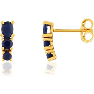 Boucles d'oreilles or jaune 375 saphirs- MATY