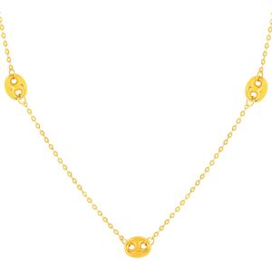 Collier or 375 jaune, motif grain de cafÃ© 45cm- MATY