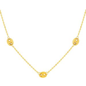 Collier or 375 jaune, motif grain de cafÃ© 45 cm- MATY