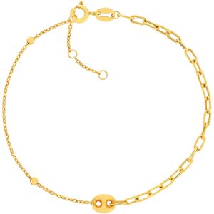 Bracelet or 375 jaune, motif grain de cafÃ© 18cm- MATY