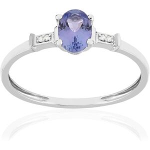 Bague or blanc 375 tanzanite diamants- MATY 49-50,51-52,53-54,55-56,57-58