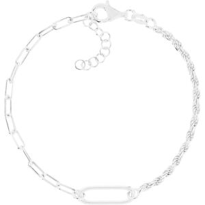 Bracelet argent 925 maille trombone et torsadÃ©e 20,5 cm- MATY