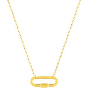 Collier or jaune 375 motif fermoir Ã  visser ovale 45 cm- MATY