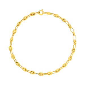 Bracelet or 375 jaune, maille grain de cafÃ©, 18.5 cm- MATY
