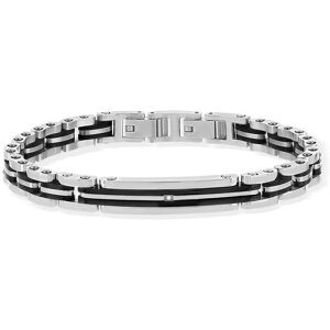 Bracelet acier bicolore noir 21 cm- MATY