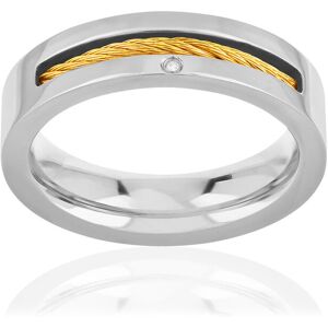 Bague acier cÃ¢ble dorÃ© jaune- MATY 55-56,57-58,59-60,61-62,63-64,65-66