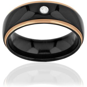 Bague tungstÃ¨ne acier rose et zirconia- MATY 55-56,57-58,59-60,61-62,63-64,65-66