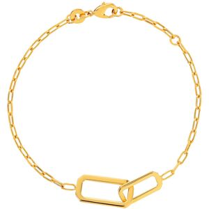 Bracelet plaquÃ© or jaune, maille trombone, 18 cm- MATY