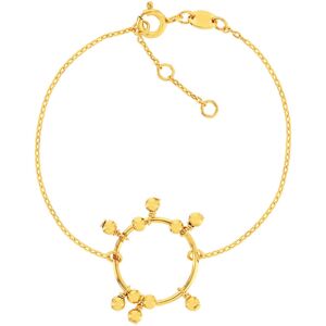 Bracelet plaquÃ© or jaune, cercle et boules en pampille 18 cm- MATY