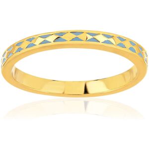 Bague plaquÃ© or jaune et rÃ©sine bleue motif losange- MATY 49-50,51-52,53-54,55-56,57-58,59-60