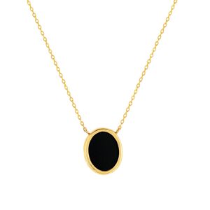 Collier or 750 jaune onyx ovale 45 cm- MATY