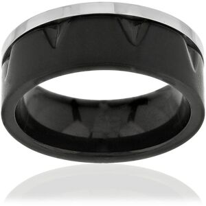 Bague acier noir bicolore noir- MATY 55-56,57-58,59-60,61-62,63-64,65-66,67-68