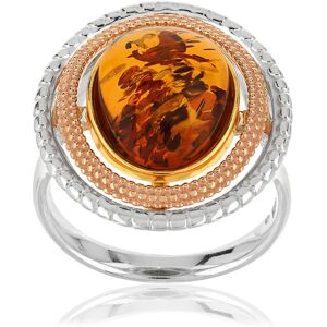 Bague argent 925 2 tons ambre ovale- MATY 49-50,51-52,53-54,55-56,57-58,59-60,61-62