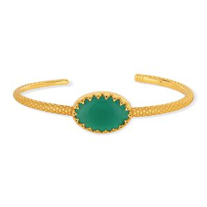 Bracelet rigide dorÃ© agate verte 58 mm- MATY