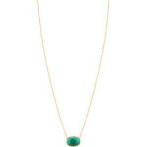 Collier dorÃ© agate verte 55 cm- MATY