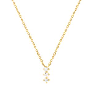 Collier plaquÃ© or jaune zirconias 45 cm- MATY