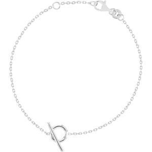 Bracelet argent 925 motif fermoir T/bar 18 cm.- MATY