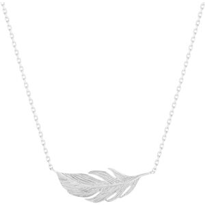 Collier argent 925 motif plume 42 cm- MATY