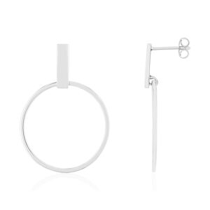 Boucles d'oreilles argent 925 motif barrette et anneau- MATY