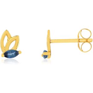 Boucles d'oreille or 375 jaune saphirs- MATY