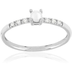 Bague argent zirconias et perle- MATY 49-50,51-52,53-54,55-56,57-58,59-60,61-62,63-64